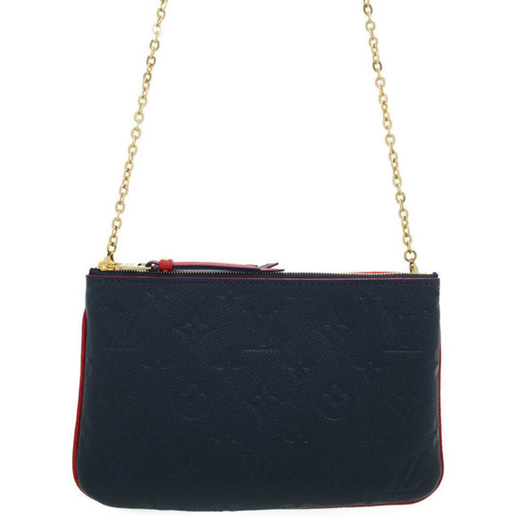 Louis Vuitton Empreinte Pochette Double Zip Chain Marine Rouge Red - Picture 1 of 9